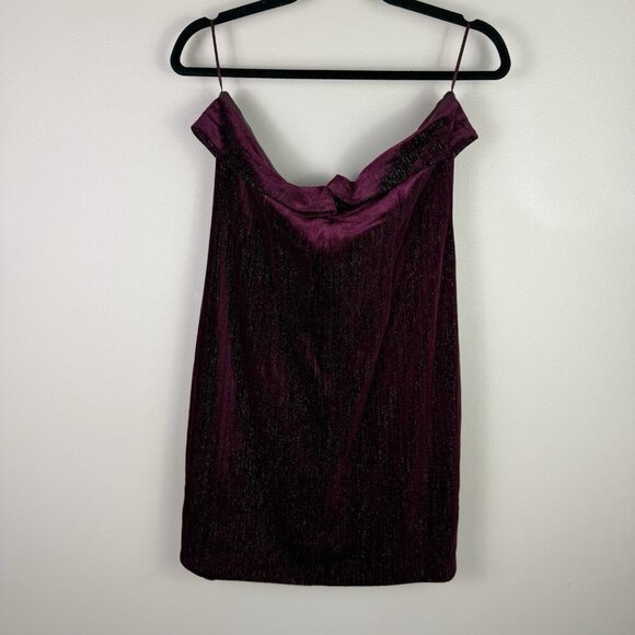 Urban Social Strapless Velvet Mini Dress XL NWT Off Shoulder Party Night Out - Picture 7 of 8